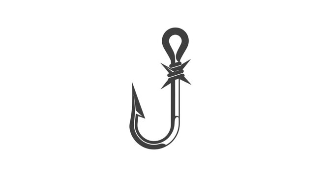 Fishing hook with barbed wire wrapped around the eye.