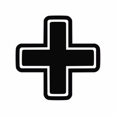 Obraz premium Black medical cross symbol icon vector illustration