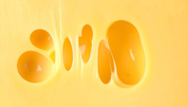 Melted cheese gooey texture close, yellow creamy surface with holes, appetizing and smooth, food concept with modern minimal flat style.