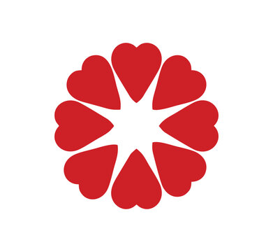 Professional red heart-shaped petal flower for modern romantic design concepts.
