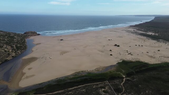 Drone video Praia da bordeira Portugal Europe
