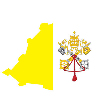 Vatican Flag in Map Shape