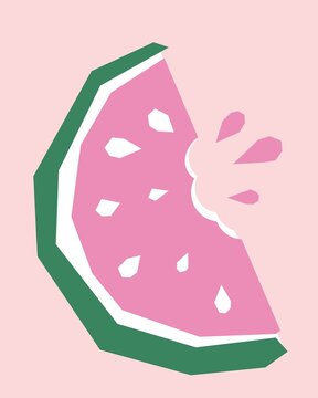 Watermelon Illustration in Cute Playful Graphic Style
