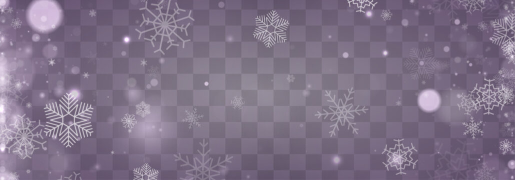 White snow falling, snowfall, snowflake cold winter wind storm, blizzard, light bokeh. Sparkle dust glow particle twinkle highlight flare stardust. Magical Christmas sparks glare lens flare PNG vector