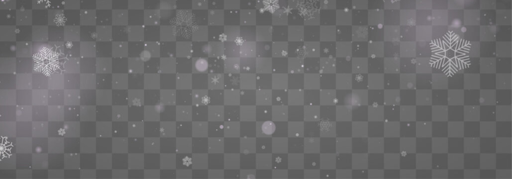 White snowfall winter wind snowflake light bokeh. Sparkle glitter dust glow particle shimmer twinkle highlights flare stardust. Magical festive sparks glare lens flare. PNG vector illustration.