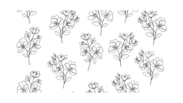 A collection of various flower illustrations.