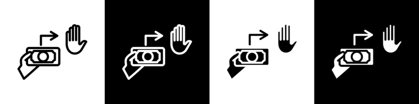 Political Money black and white icon design concept
