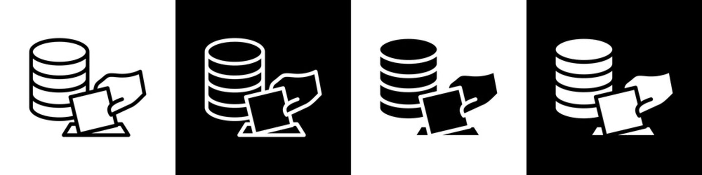 Political Money black and white icon design concept