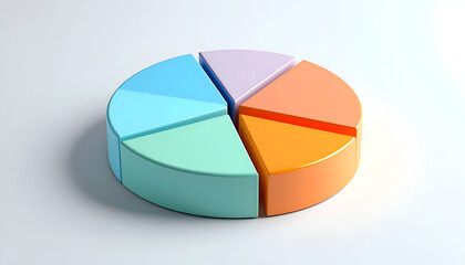 Obraz premium A colorful pie chart visually represents proportional data with distinct segments.