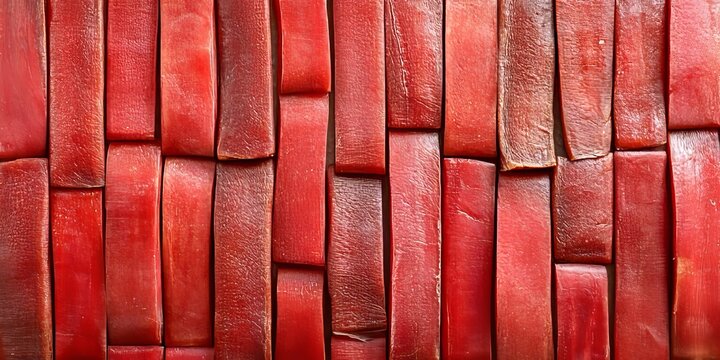 Artisan Dry Red Rhubarb Mosaic Tiles for Modern Decor, Unique Natural Pattern and Texture Design