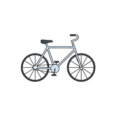 Fototapeta premium A simple illustration of a bicycle with two wheels, a seat and handlebars on a white background