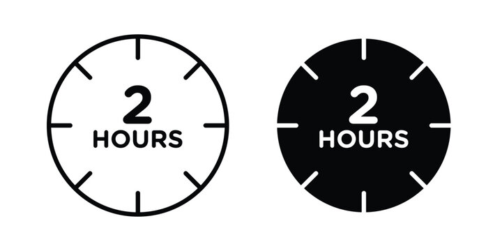 2 hours icon vector design Illustration pack for apps.