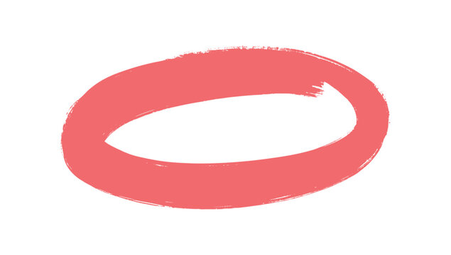Hand drawn red marker encircle for text highlighting, banners and designs