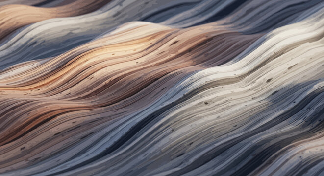 Abstract wavy sand dune texture with flowing lines warm bronze gray and neutral colors in a stylized artistic rendering; seamless background