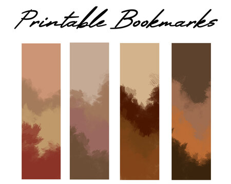 Set of bookmarks with abstract designs.