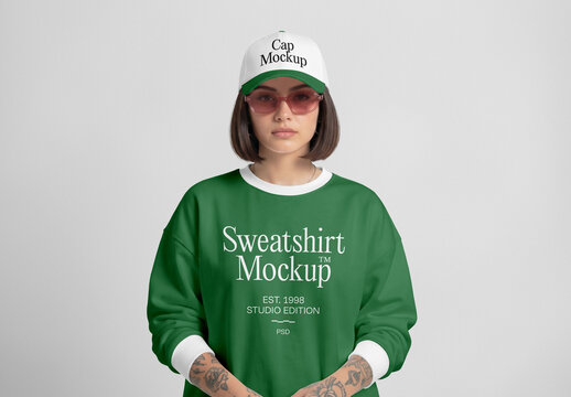 Woman Wearing Apparel PSD Mockups