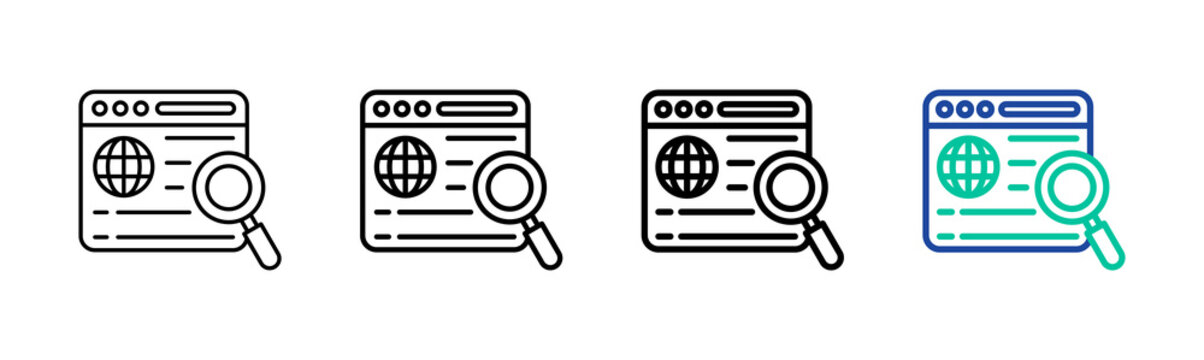 Web Research Icon Collection Different Style Outline