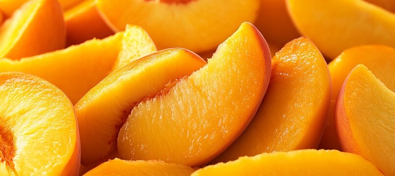 Vibrant Peach Slices Artfully Arranged in a Beautiful Still Life Setting for Summer Delight