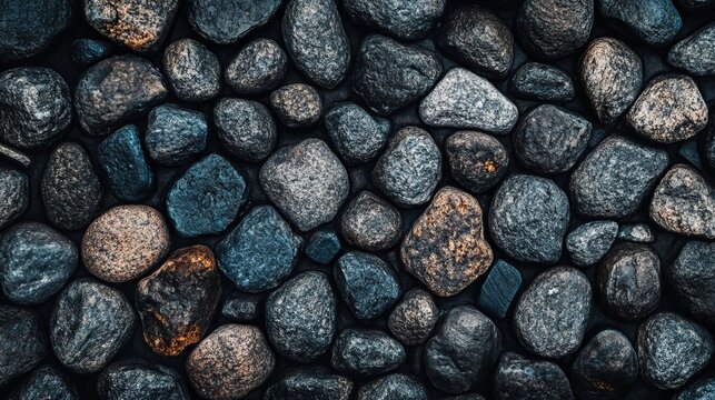 Captivating Rustic Stone Aggregates Showcasing Nature s Inherent Beauty with Dark, Moody Texture