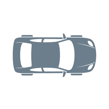 A simple illustration of a generic vehicle, viewed from a top-down perspective, isolated on white