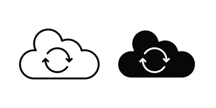 Cloud sync icon vector design Illustration pack for apps.