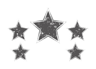 Obraz premium Five black grunge texture stars white