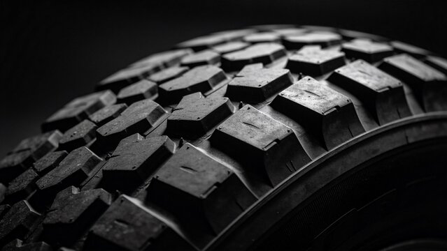 Closeup of tire tread pattern