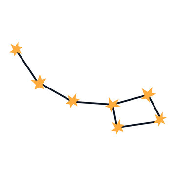 A flat illustration of constellation ursa major.