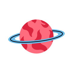 Flat illustration of planet. Cosmos and astronomy concept. © v.iraa