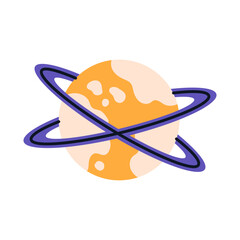 Flat illustration of planet. Cosmos and astronomy concept. © v.iraa
