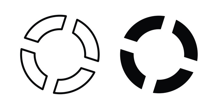 Donut chart icon vector design Illustration pack for apps.