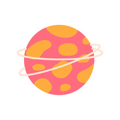 Flat illustration of planet. Cosmos and astronomy concept. © v.iraa