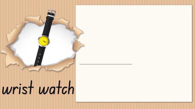 Educational Alphabet Animation for Letter W with Wrist Watch Illustration