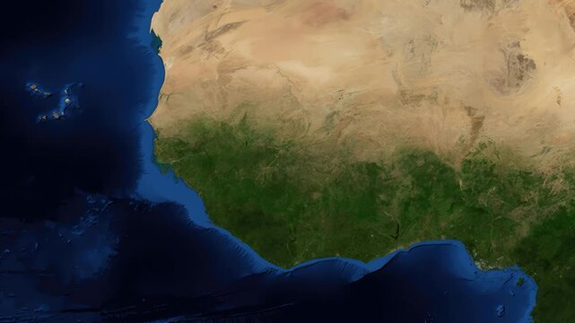 Satellite Map Zoom Animation From World View To Bamako Mali
