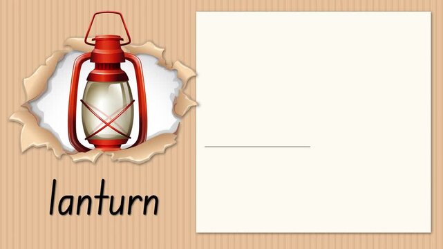Educational Animation Teaching the Letter L with a Red Lantern Illustration