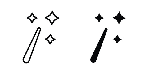 Naklejka premium Magic wand icon vector design Illustration pack for apps.