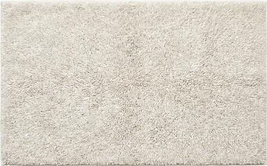 Fototapeta premium Soft beige shaggy bath mat isolated on transparent background