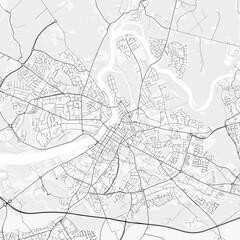Obraz premium Limerick City Map. Minimalist black and white line art poster for printing, wallpaper, wall art, and map resources for home and office decor