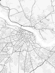 Fototapeta premium Waterford City Map. Minimalist black and white line art poster for printing, wallpaper, wall art, and map resources for home and office decor