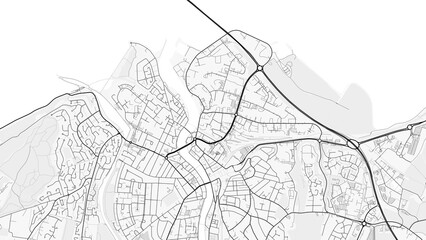 Naklejka premium Inverness City Map. Minimalist black and white line art poster for printing, wallpaper, wall art, and map resources for home and office decor