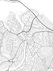 Obraz premium Inverness City Map. Minimalist black and white line art poster for printing, wallpaper, wall art, and map resources for home and office decor