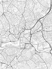 Obraz premium Bristol City Map. Minimalist black and white line art poster for printing, wallpaper, wall art, and map resources for home and office decor