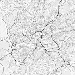Fototapeta premium Bristol City Map. Minimalist black and white line art poster for printing, wallpaper, wall art, and map resources for home and office decor