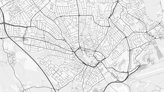 Luton City Map. Minimalist black and white line art poster for printing, wallpaper, wall art, and map resources for home and office decor