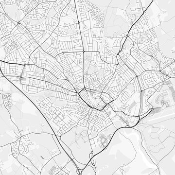 Luton City Map. Minimalist black and white line art poster for printing, wallpaper, wall art, and map resources for home and office decor