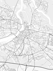 Obraz premium Limerick City Map. Minimalist black and white line art poster for printing, wallpaper, wall art, and map resources for home and office decor