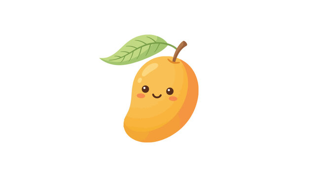 Smiling cartoon mango fruit illustration.