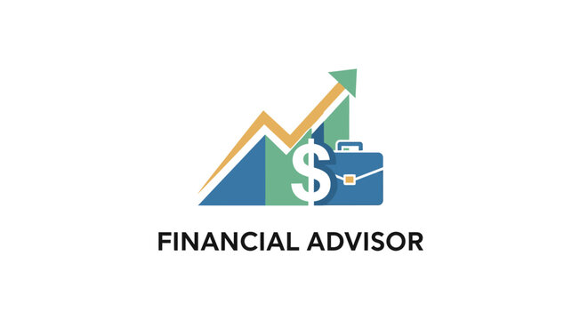 Financial advisor logo with graph and dollar.