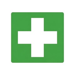 Fototapeta premium Green cross medical symbol icon.