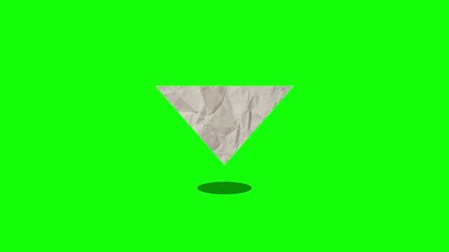 Flat Paper Style Location Pin Icon Animation on Green Screen for Maps, Navigation, and Mobile App UI Design